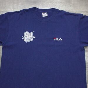 VINTAGE Fila Seton Hall Pirates Basketball Shirt Adult L Blue Graphic Mens 90s